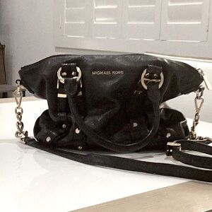 Michael Kors Black and Gold Satchel with Chain Strap